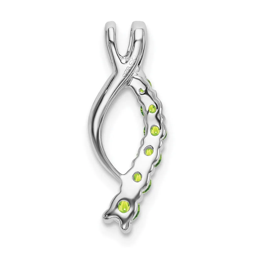 14k White Gold Peridot Journey Chain Slide