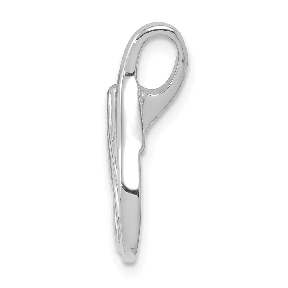 14k White Gold Reversible Fancy Omega Slide