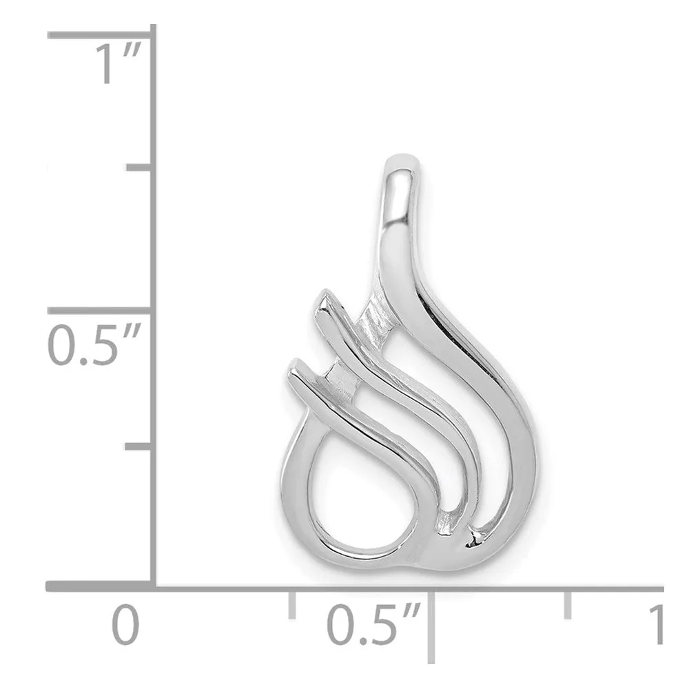 14k White Gold Reversible Fancy Omega Slide