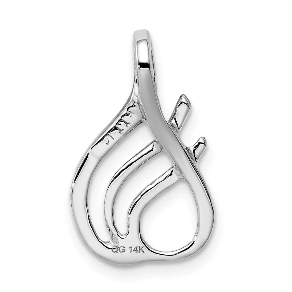 14k White Gold Reversible Fancy Omega Slide
