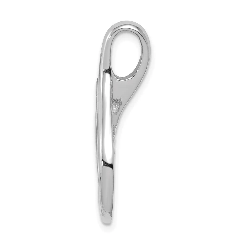14k White Gold Reversible Fancy Omega Slide