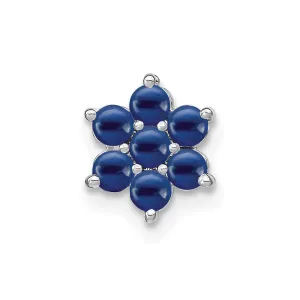 14k White Gold Sapphire Floral Chain Slide