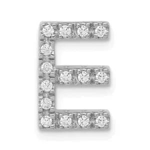 14k White Gold White Gold Diamond Letter E Initial Charm