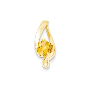 14k Yellow Gold 8x6mm Oval Citrine slide