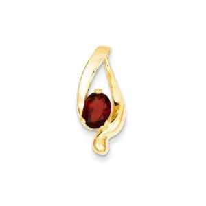 14k Yellow Gold 8x6mm Oval Garnet slide