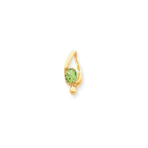 14k Yellow Gold 8x6mm Oval Peridot Checker slide
