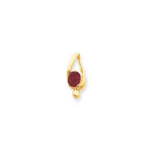 14k Yellow Gold 8x6mm Oval Ruby slide