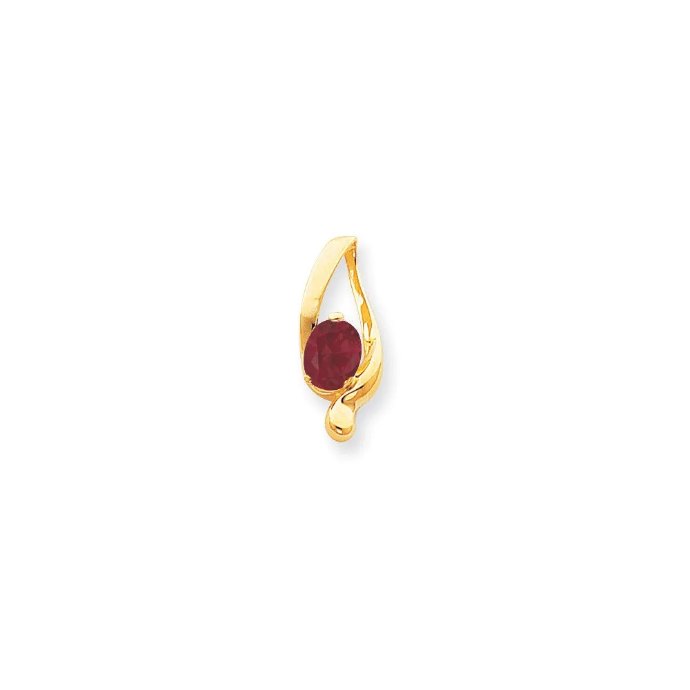 14k Yellow Gold 8x6mm Oval Ruby slide