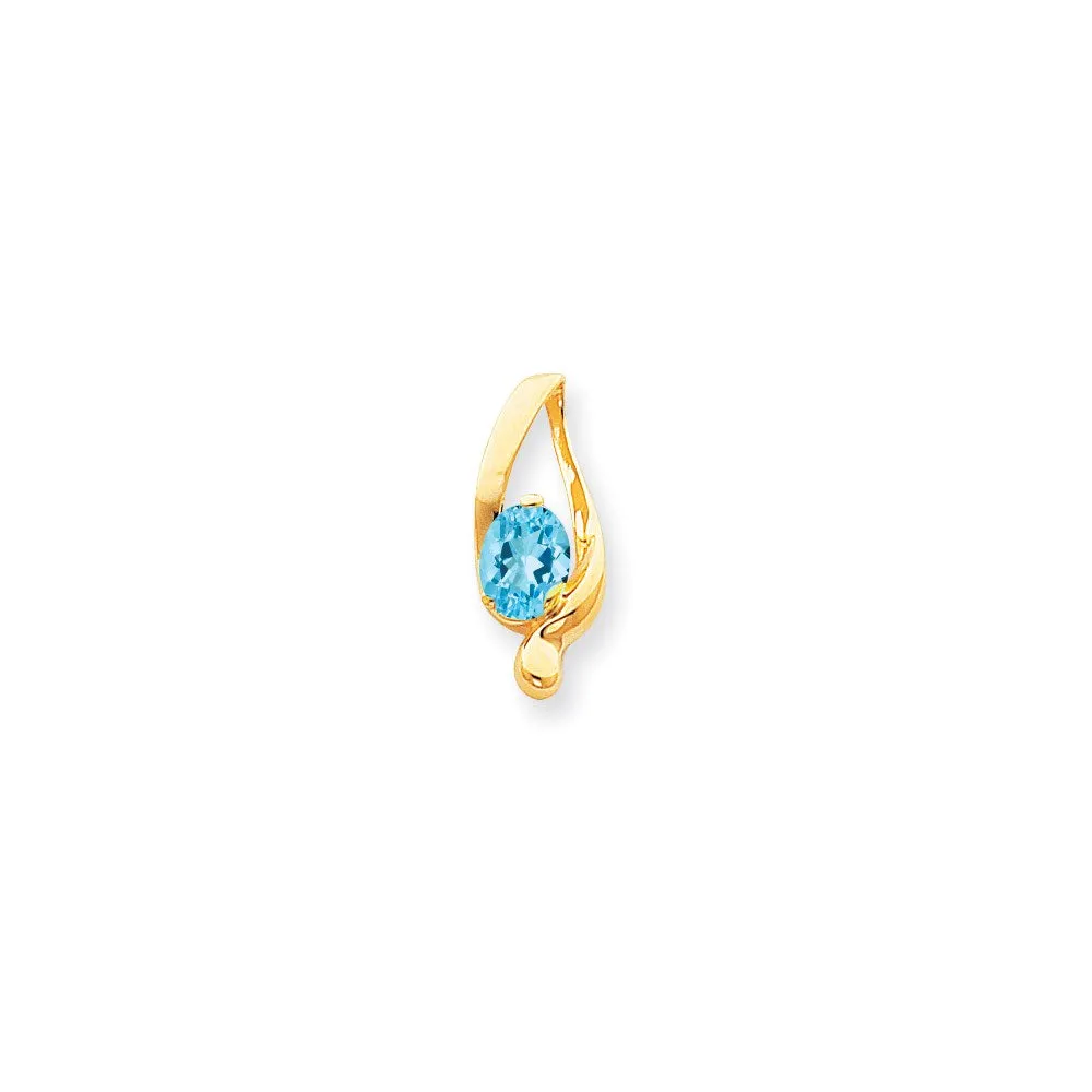 14k Yellow Gold 8x6mm Oval Tanzanite slide