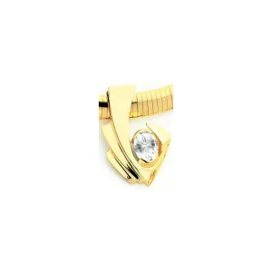 14k Yellow Gold 9x7mm Oval Cubic Zirconia slide