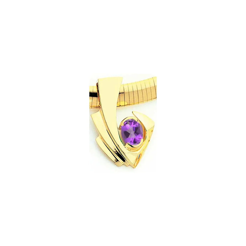 14k Yellow Gold 9x7mm Oval Tsavorite slide