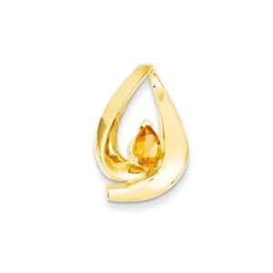 14k Yellow Gold Citrine slide