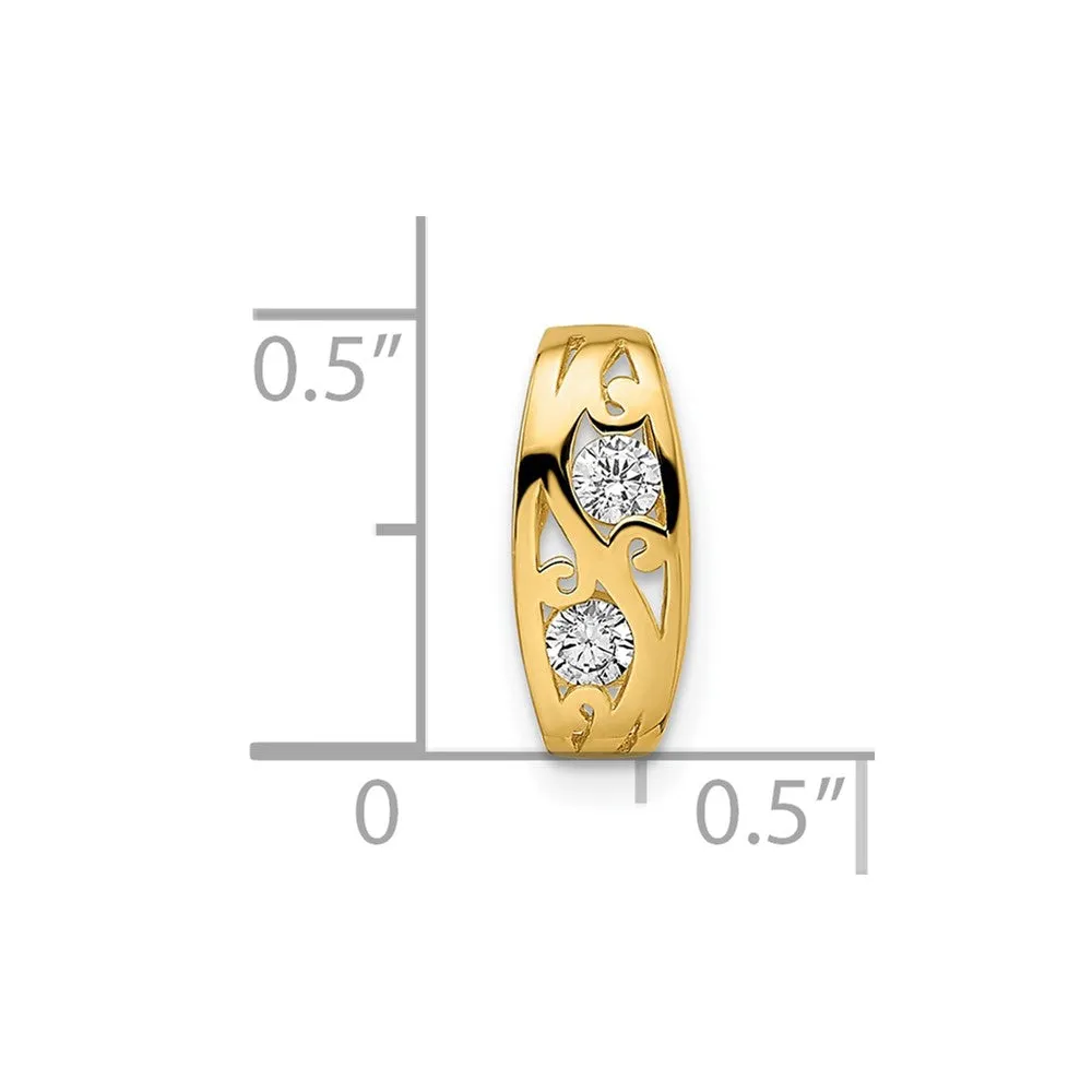 14k Yellow Gold CZ Chain Slide