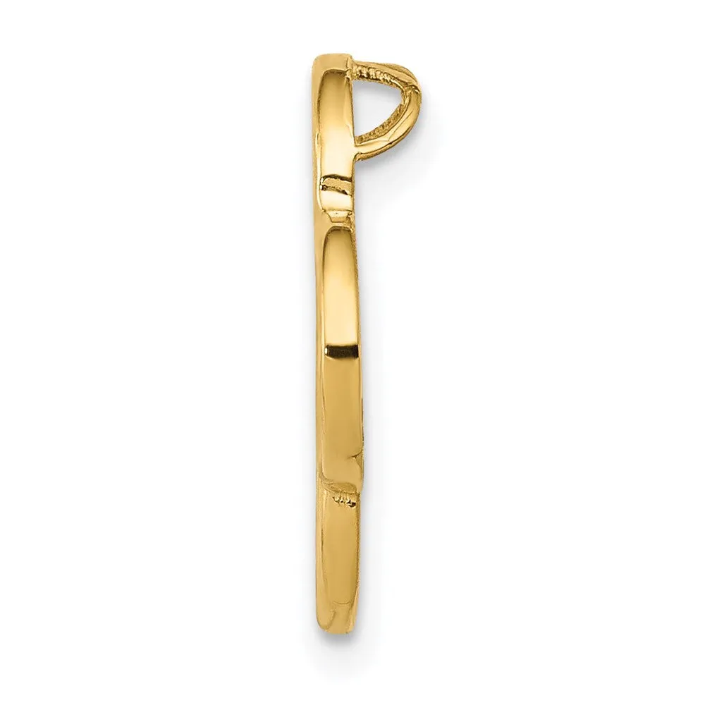14k Yellow Gold Small Quatrefoil Design Chain Slide