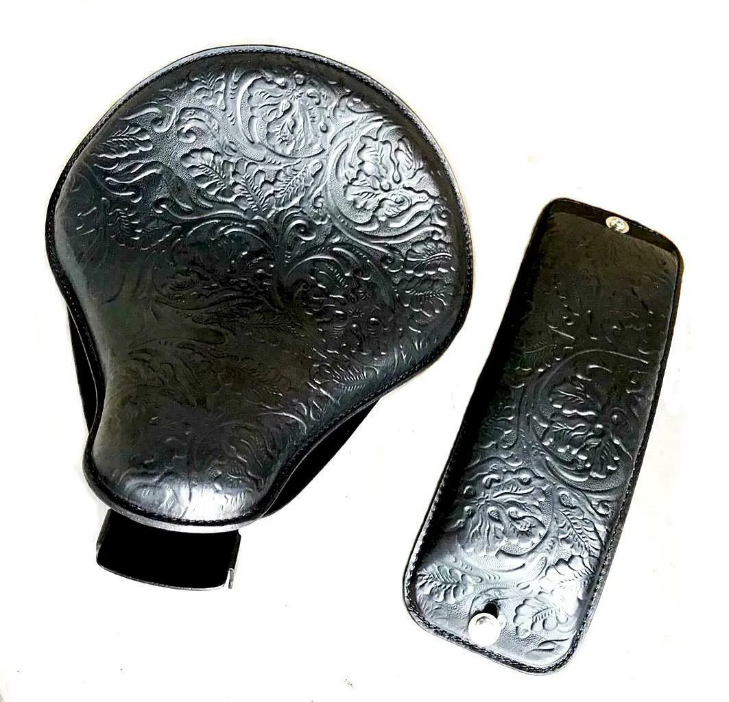 2010-2022 Harley Sportster Seat 12x13" BlkOakLeaf Spring Pad Mounting Kit bc