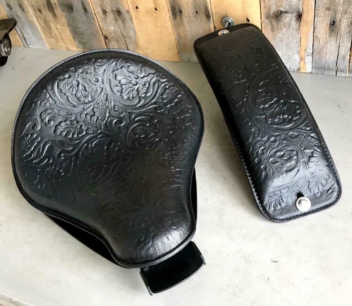 2010-2022 Harley Sportster Seat 12x13" BlkOakLeaf Spring Pad Mounting Kit bc