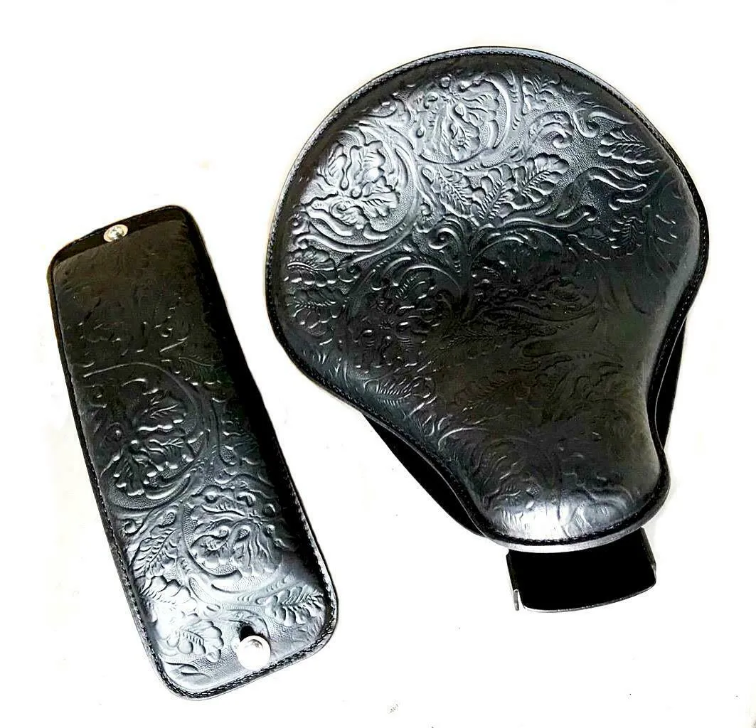 2010-2022 Harley Sportster Seat 12x13" BlkOakLeaf Spring Pad Mounting Kit bc