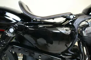 2010-2022 Harley Sportster Seat Black Leather 10x14" Long Nose No Spring Kit