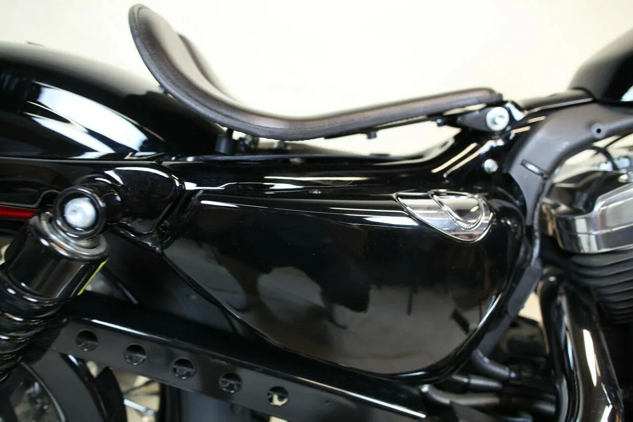 2010-2022 Harley Sportster Seat Black Leather 10x14" Long Nose No Spring Kit