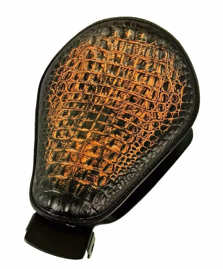 2010-2022 Sportster Harley Seat Spring Solo Ant Brn Gator Leather Mount Kit bcs