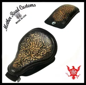 2010-2022 Sportster Harley Spring Seat Nat Brn Black Oak Leaf Pad Mounting Kit bc