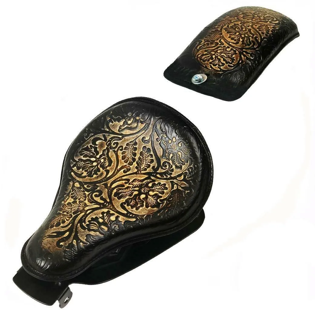 2010-2022 Sportster Harley Spring Seat Nat Brn Black Oak Leaf Pad Mounting Kit bc
