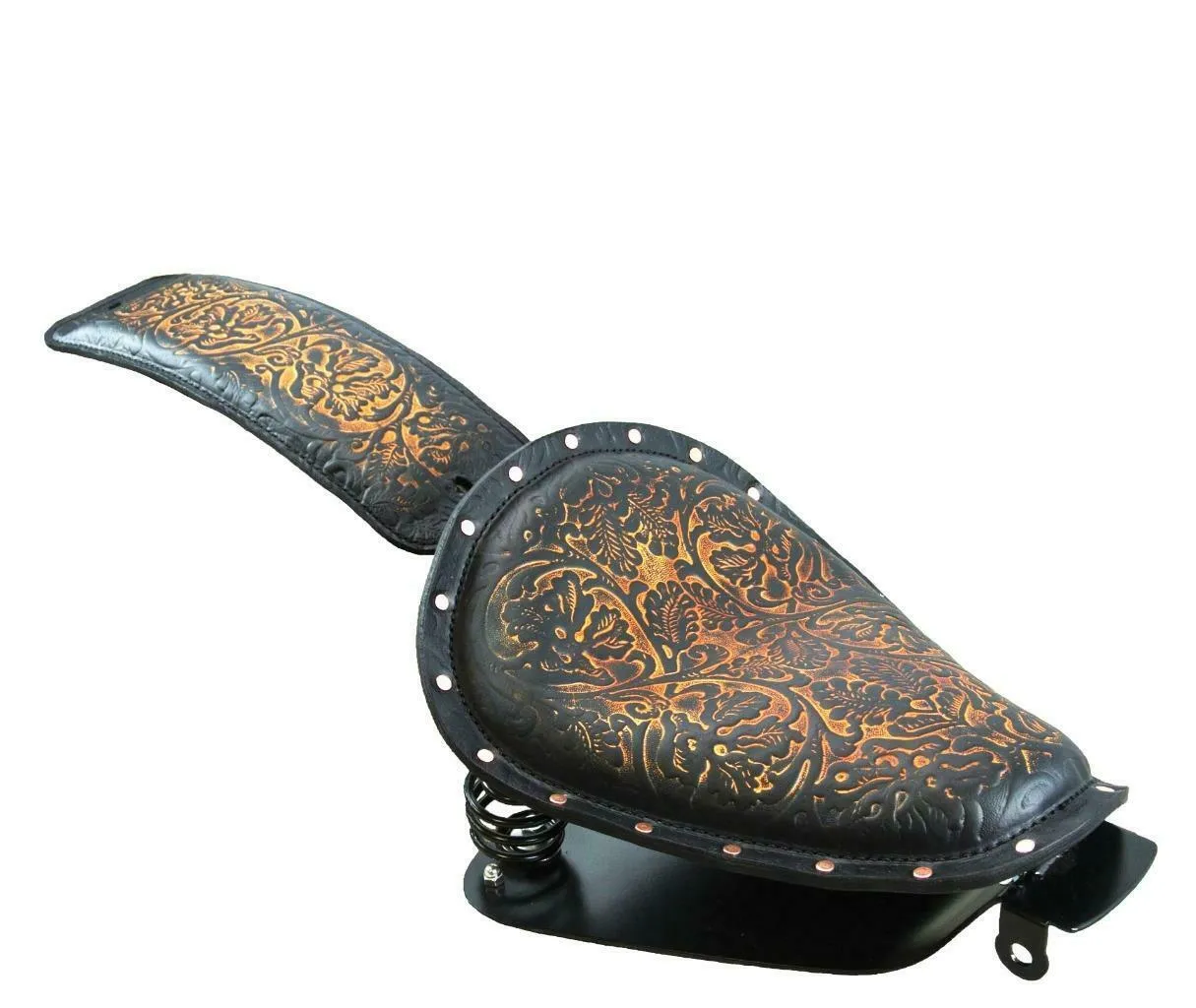 2010-2022 Sportster Harley Spring Seat Pad Kit Saddle Bag Ant Brn Oak Leaf bcs