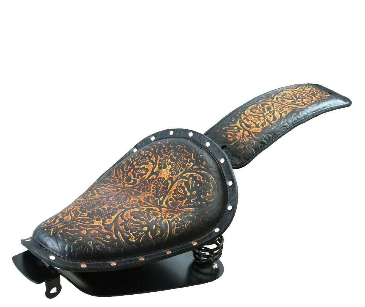 2010-2022 Sportster Harley Spring Seat Pad Kit Saddle Bag Ant Brn Oak Leaf bcs