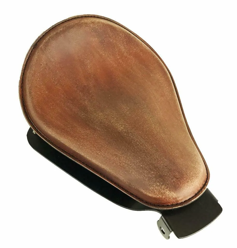 2010-2022 Sportster Harley Spring Solo Seat Brown Dist Leather  Mount Kit bcs