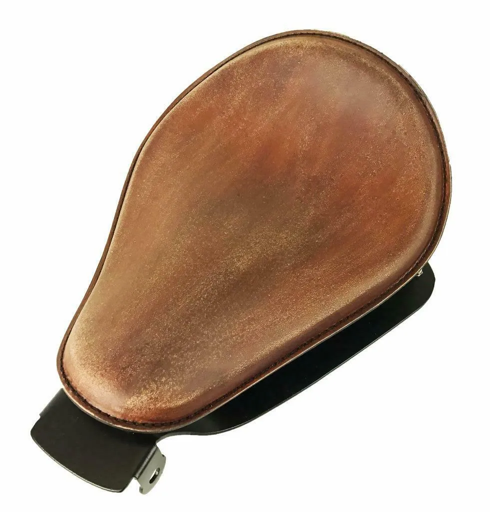 2010-2022 Sportster Harley Spring Solo Seat Brown Dist Leather  Mount Kit bcs