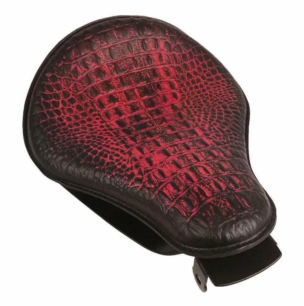 2010-2022 Sportster Harley Spring Solo Seat Mount Kit  Ant Red Gator Leather bcs