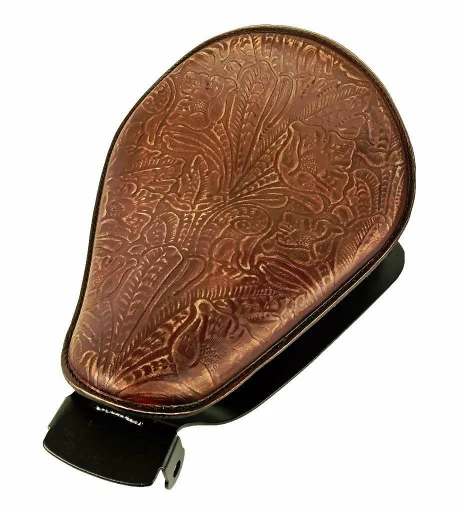 2010-2022 Sportster Harley Spring Solo Seat Mount Kit BrnDist Tooled Leather bcs