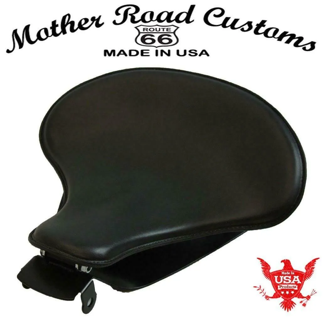 2010-2022 Sportster Spring Seat  Mounting Kit 15x14" Black Veg Leather USA pccs