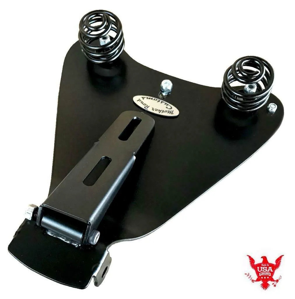 2010-2022 Sportster Spring Solo Seat Mounting Kit Pad 10x13" Black Pleather bcs