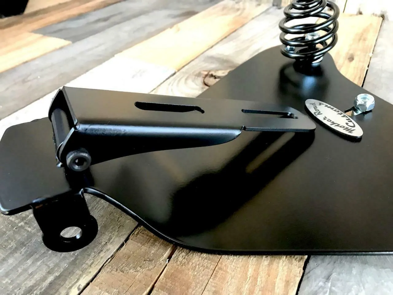 2010-2022 Sportster Spring Solo Seat Mounting Kit Pad 10x13" Black Pleather bcs