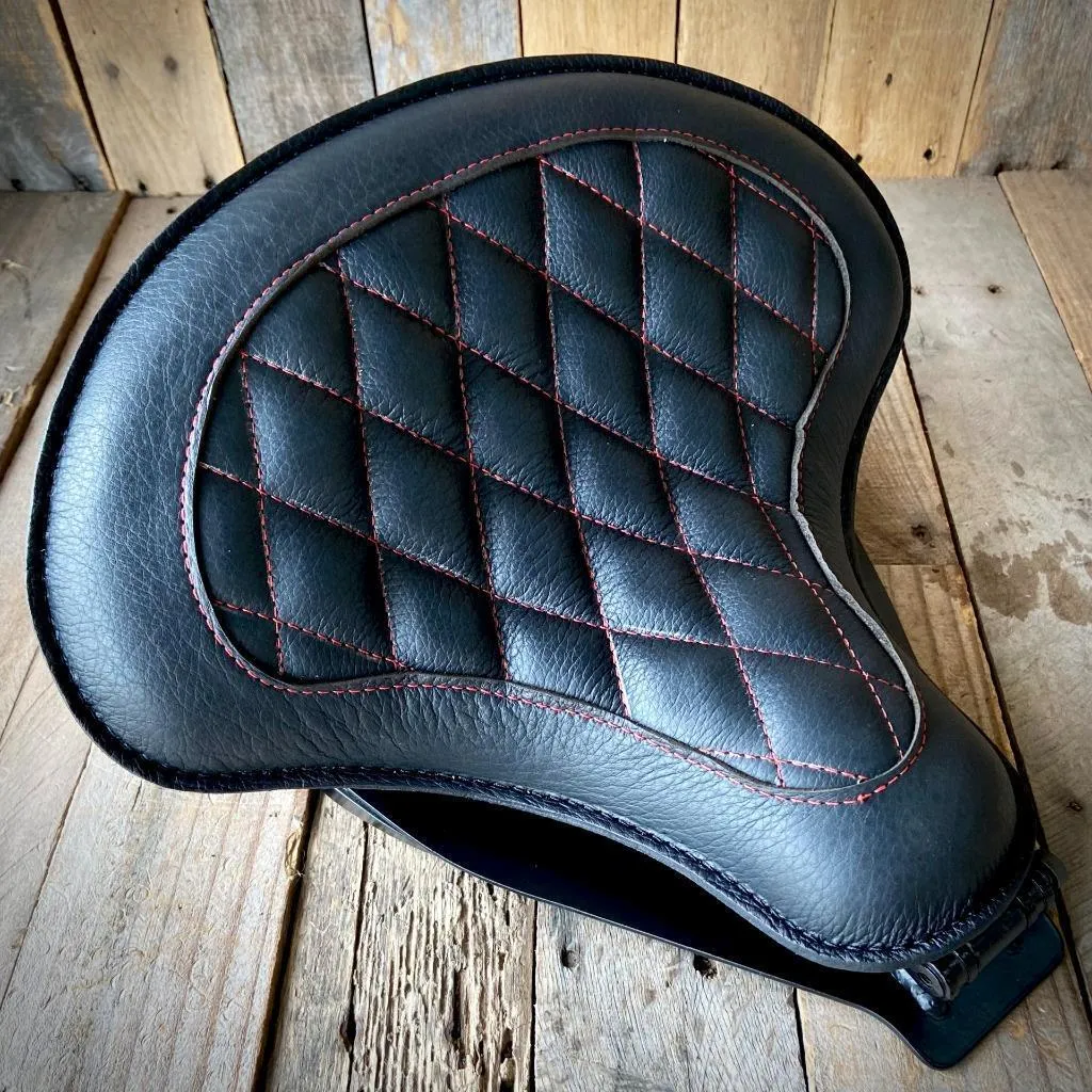 2015-2024 Indian Scout & Bobber Seat Spring Kit Black Diamond Red Stitched 15x14
