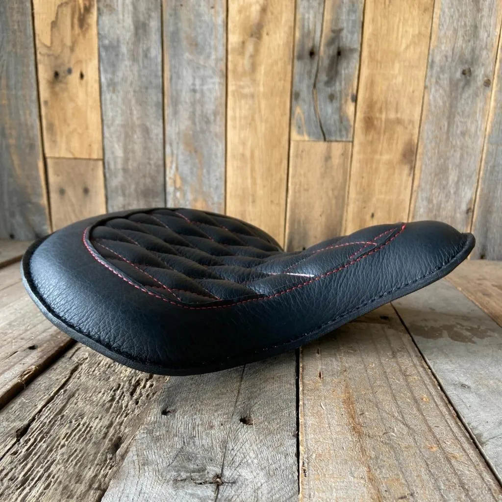 2015-2024 Indian Scout & Bobber Seat Spring Kit Black Diamond Red Stitched 15x14