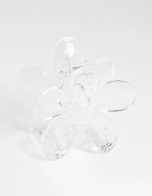 90s Clear Daisy Flower Claw Clip
