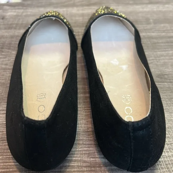 Aldo Rhinestone Flats Silver/Rainbow/Black Ballet Pointed Toe Party Edgy 8