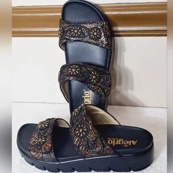 Alegria Adjustable Two Band Sandals Mandie Leafer EU 38  US 8/8.5 NWOB