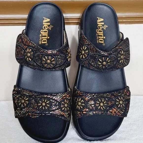 Alegria Adjustable Two Band Sandals Mandie Leafer EU 38  US 8/8.5 NWOB
