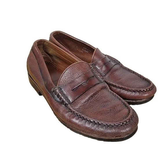Allen Edmonds Holton Men's Penny Loafers Sz 9 D Chestnut Brown Leather