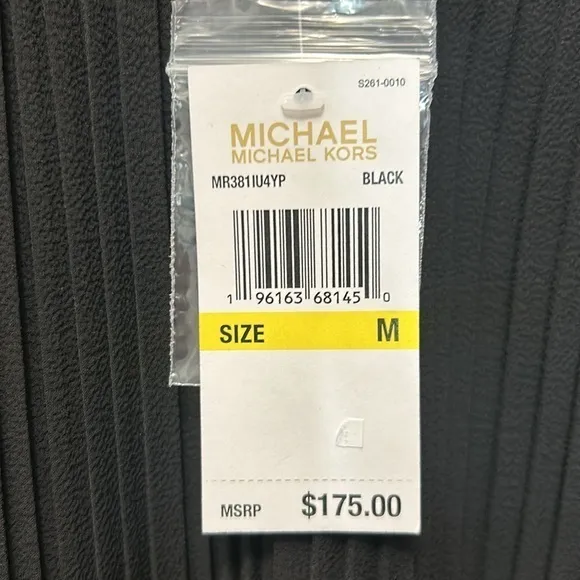 &quot;NWT&quot;‎ Michael Kors Pleated Crepe Mini Black Dress- Size Medium
