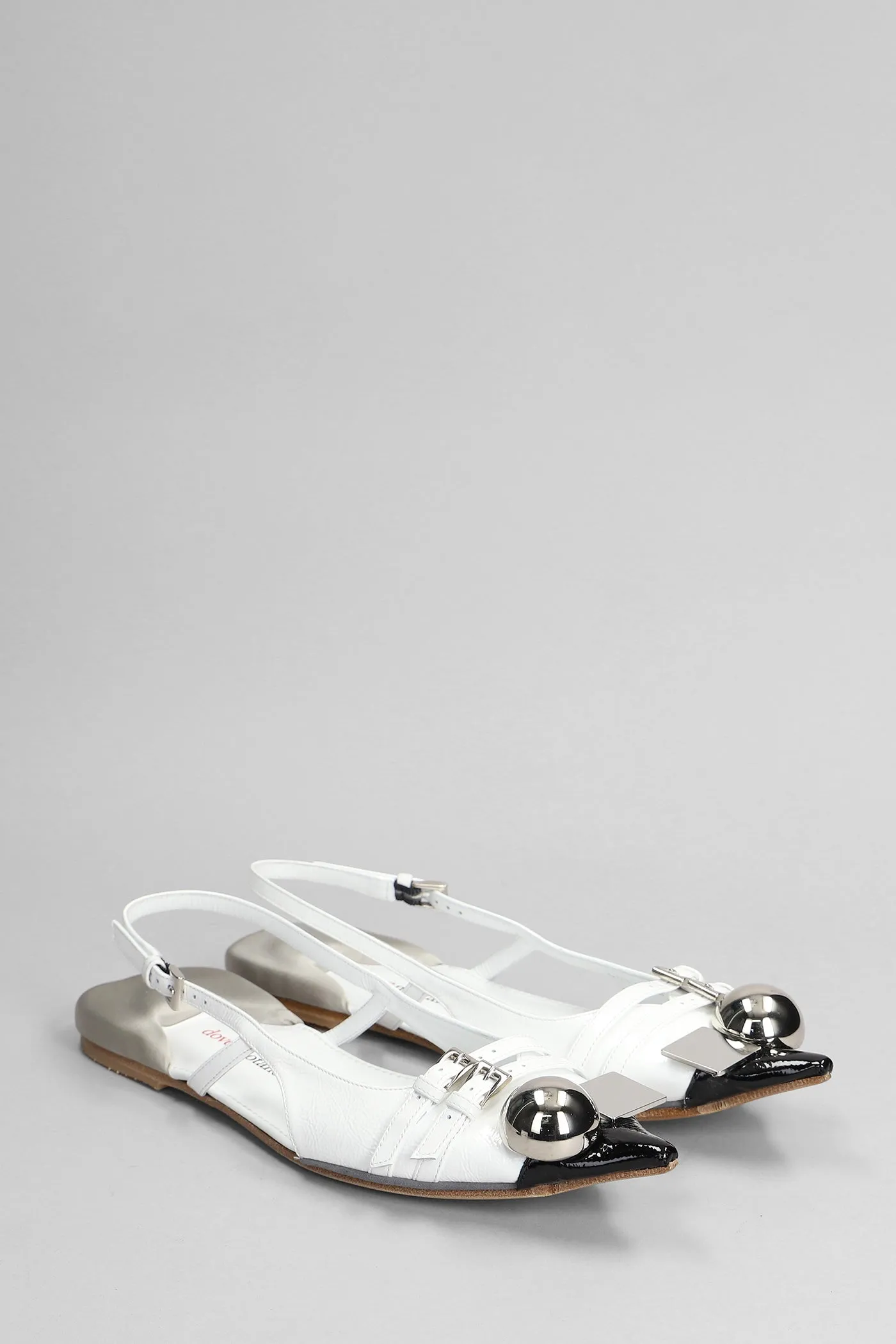 Ballet flats in white leather