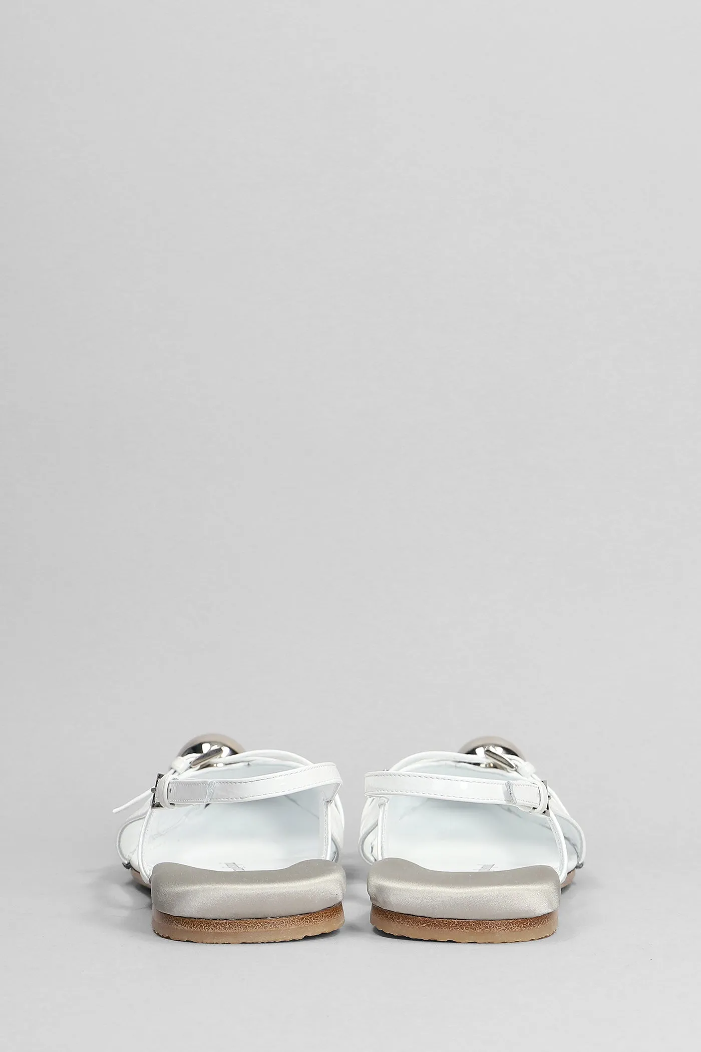 Ballet flats in white leather