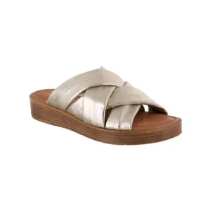 BELLA VITA Womens Gold 1/2&quot; Platform Tor-italy Wedge Sandals 7.5 W