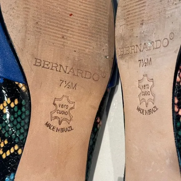Bernardo snake print mules