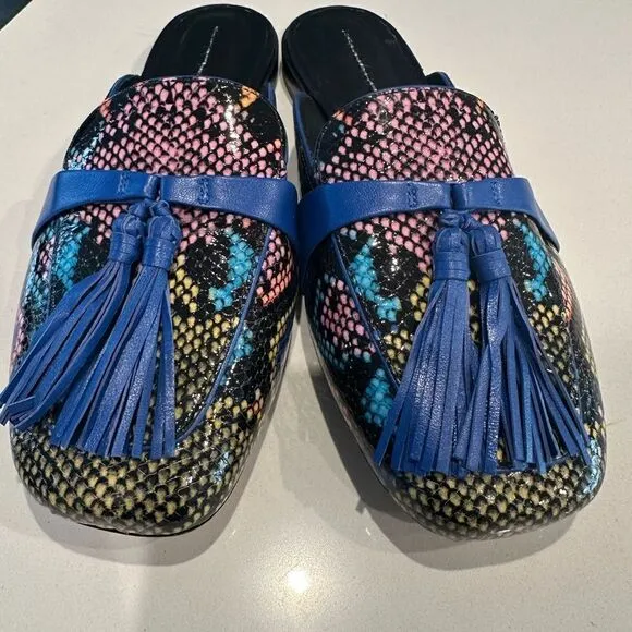 Bernardo snake print mules