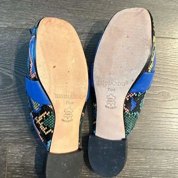 Bernardo snake print mules