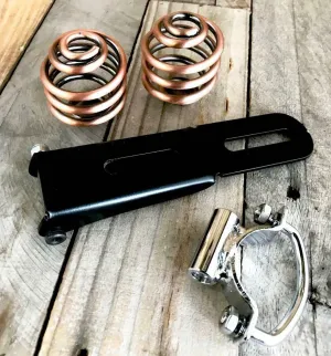 Bolt On Spring Seat Mounting Hinge Hardware Harley Chopper Copper 2" Springs